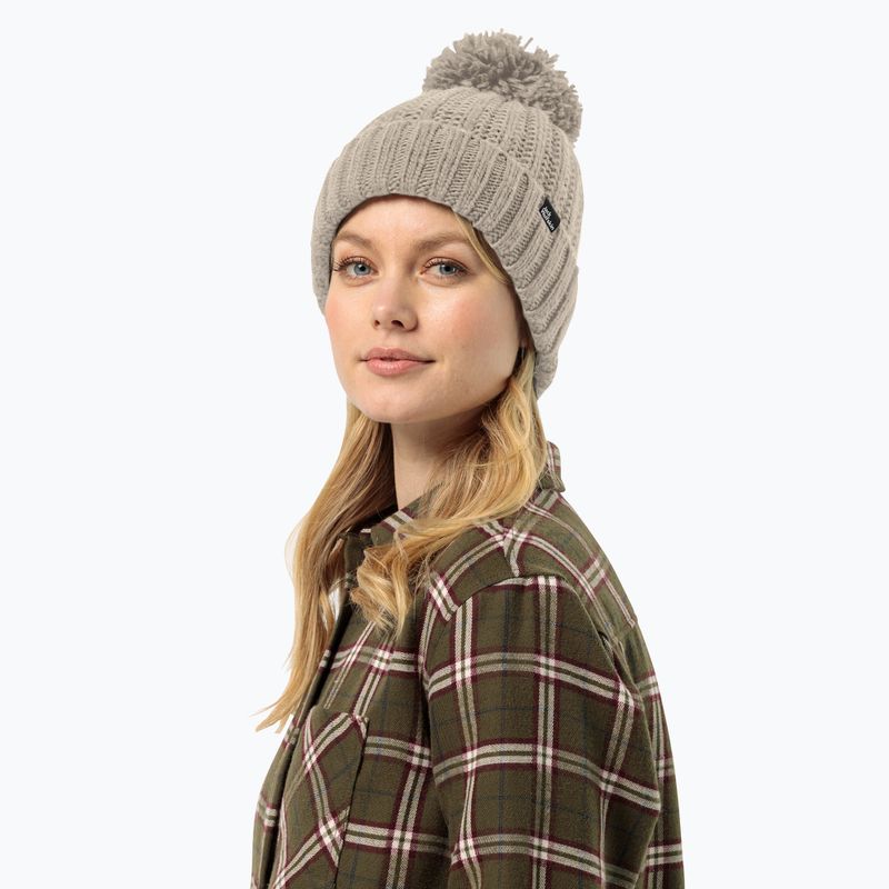 Căciulă de iarnă pentru femei  Jack Wolfskin Highloft Knit dusty grey 2